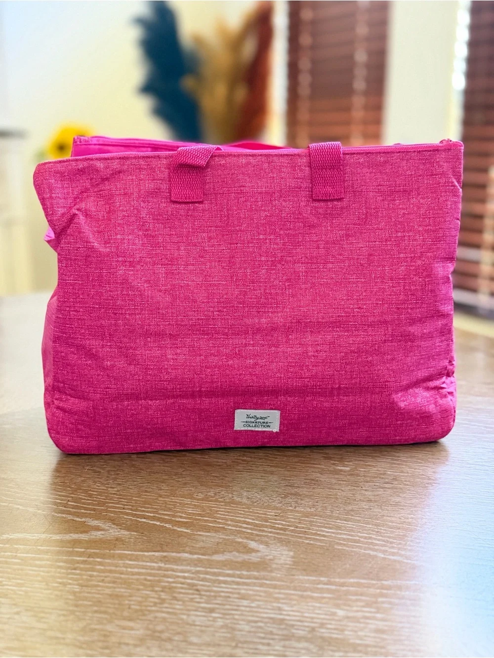 Thirty-One Super Swap-It Pocket Tote Organizer Bag - Hot Pink Crosshatch - NEW